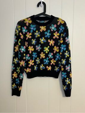 A-Lab Maxie Daisy Black‎ Crewneck Sweatshirt Size M